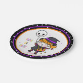 Niedlicher Trick oder Treat Hexe Pappteller (Schrägansicht)