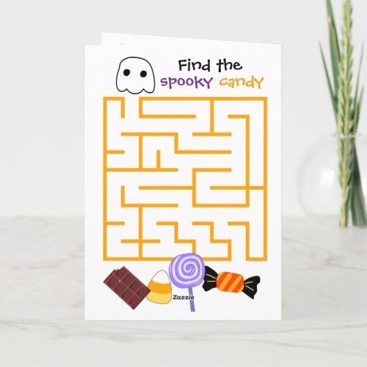 Niedlicher Trick oder Treat Maze and Word Search H Karte (Rückseite)