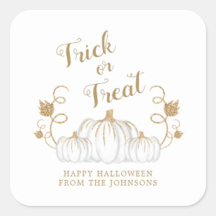 Niedlicher Trick oder Treat Pumpkin Halloween Quadratischer Aufkleber