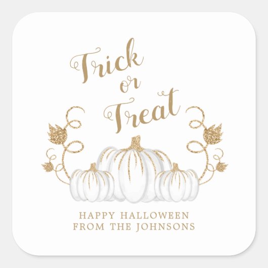 Niedlicher Trick oder Treat Pumpkin Halloween Quadratischer Aufkleber (Vorderseite)