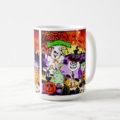 Niedlicher Trick oder Treaters Halloween Spooky Fu Kaffeetasse (VorderseiteRechts)