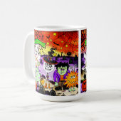 Niedlicher Trick oder Treaters Halloween Spooky Fu Kaffeetasse (Vorderseite Links)