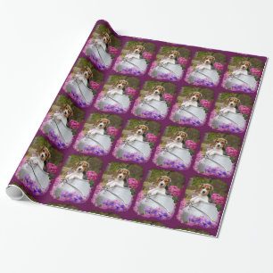 Niedlicher Tricolor Beagle Hund Welpe in Milk Chur Geschenkpapier