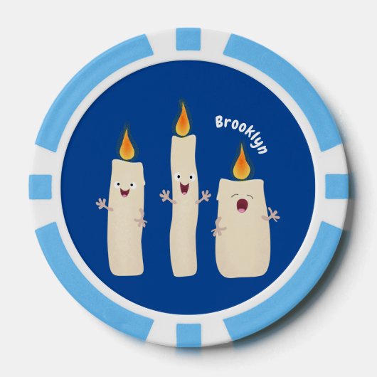 Niedlicher Trio-Cartoon Pokerchips (Vorderseite)