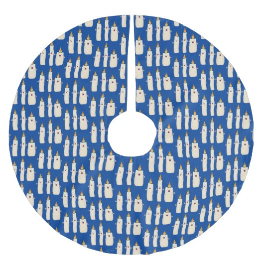 Niedlicher Trio-Cartoon Polyester Weihnachtsbaumdecke (Vorderseite)