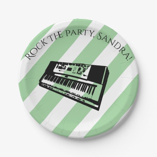 Niedlicher Trompetenrock und Rolle, Musikinstrumen Pappteller (Vorderseite)