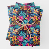 Niedlicher Tropendschungel mit Blumenkacheln Geschenkpapier Set (Beispiel)