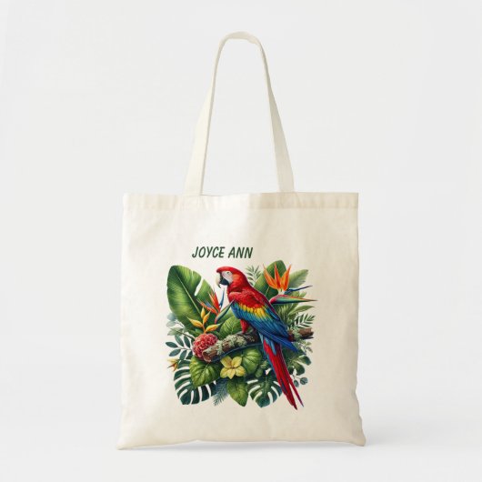 Niedlicher Tropenvogel Name Tragetasche (Vorne)