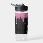 Niedlicher Tropfen mit schwarzfarbenem, rosafarben Trinkflasche (Rechts)