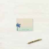 Niedlicher Tropical, Blue Glitzer Palm Tree Post-it Klebezettel (Auf Schreibtisch)
