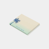 Niedlicher Tropical, Blue Glitzer Palm Tree Post-it Klebezettel (angewinkelt)