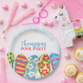 Niedlicher Tropical Summer Flip Flops Pool Party S Pappteller (Party)