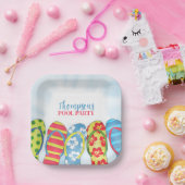 Niedlicher Tropical Summer Flip Flops Pool Party S Pappteller (Party)