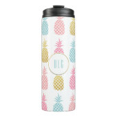 Niedlicher Tropischer Ananas-Monogramm-Tumbler Thermosbecher (Vorderseite)