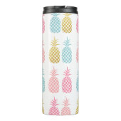 Niedlicher Tropischer Ananas-Monogramm-Tumbler Thermosbecher (Rückseite)