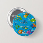 Niedlicher tropischer Fisch-Knopf Button (Vorne & Hinten)