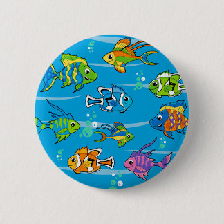 Niedlicher tropischer Fisch-Knopf Button