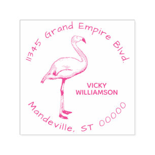 Niedlicher tropischer Flamingo-Vogel-moderne Permastempel