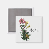 Niedlicher tropischer Frosch und botanische Lily-A Magnet (Vorderseite/Rückseite)