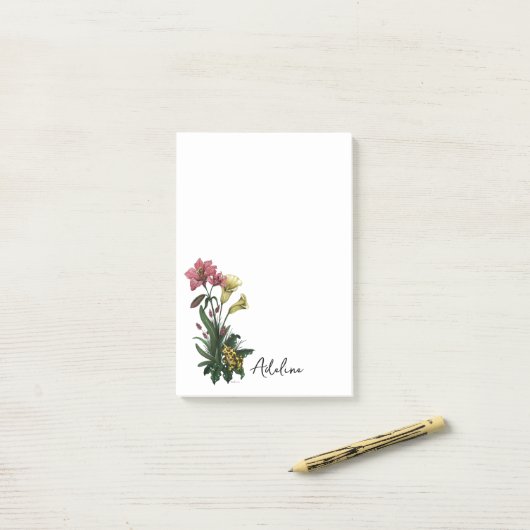 Niedlicher tropischer Frosch und botanische Lily-A Post-it Klebezettel (Auf Schreibtisch)