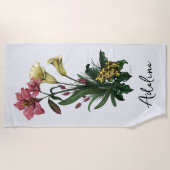 Niedlicher tropischer Frosch und botanische Lily-A Strandtuch (Vorderseite)