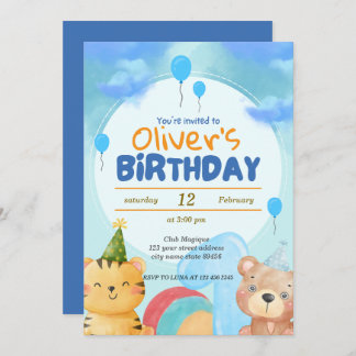 Niedlicher Tropischer Jungle Safari Wild 1. Geburt Einladung