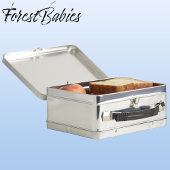 Niedlicher tropischer Macaw Parrot Bird Cartoon Gr Metall Brotdose