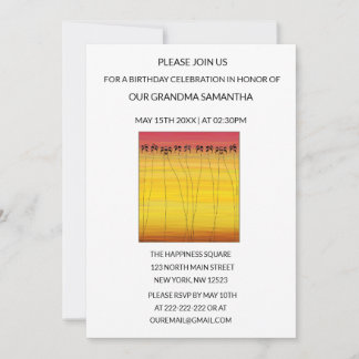 Niedlicher tropischer Sommer Sonnenuntergang Gebur Einladung