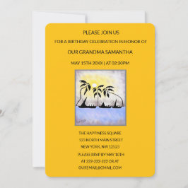 Niedlicher tropischer Sommer Sonnenuntergang Gebur Einladung