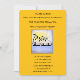 Niedlicher tropischer Sommer Sonnenuntergang Gebur Einladung