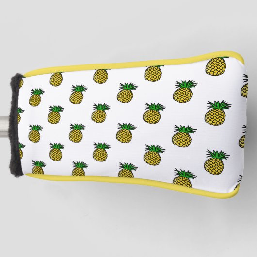 Niedlicher tropischer Sommer trägt Ananas-Muster Golf Headcover (Vorderseite)