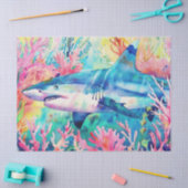 Niedlicher tropischer Wasserfarbenhai Seidenpapier (Basteln)