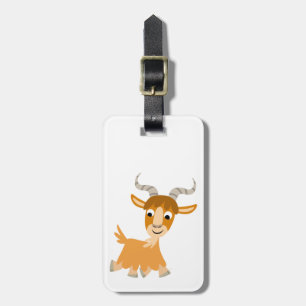 Niedlicher Trotting Cartoon Goat Luggage Tag Gepäckanhänger