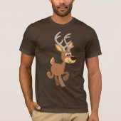 Niedlicher Trotting Cartoon-Rotwild-T - Shirt (Vorderseite)