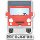 Niedlicher Truck Cartoon Aufkleber (Vorderseite)