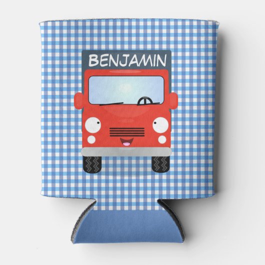 Niedlicher Truck Cartoon Dosenkühler (Vorderseite)