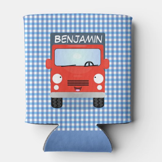 Niedlicher Truck Cartoon Dosenkühler (Rückseite)