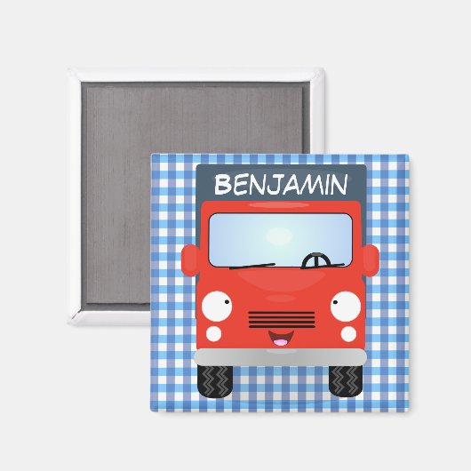 Niedlicher Truck Cartoon Magnet (Vorderseite/Rückseite)