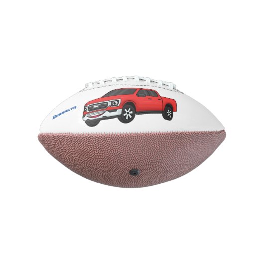 Niedlicher Truck-Cartoon mit rotem Lieferwagen Football (Gedreht 270)