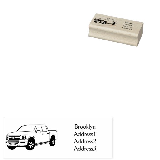 Niedlicher Truck-Cartoon mit rotem Lieferwagen Gummistempel (Stempel)