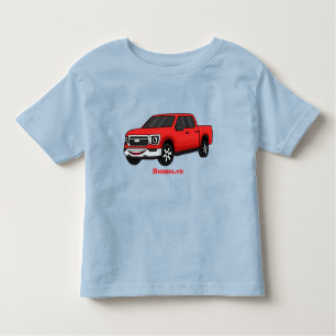Niedlicher Truck-Cartoon mit rotem Lieferwagen Kleinkind T-shirt