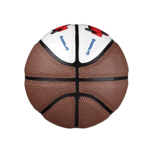 Niedlicher Truck-Cartoon mit rotem Lieferwagen Mini Basketball (Rechts)