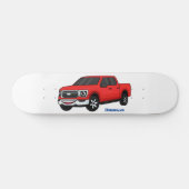 Niedlicher Truck-Cartoon mit rotem Lieferwagen Skateboard (Horizontal)