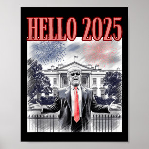 Niedlicher Trump Hallo 2025 Neujahrsfest Konservat Poster