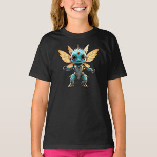 Niedlicher Türkis Tanzender Roboter Kobold T-Shirt