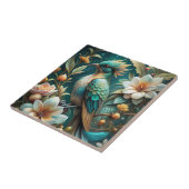 Niedlicher Türkisbird Fliese (Seite)