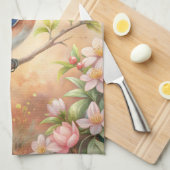 Niedlicher Türkisbird Geschirrtuch (Viertel Falte)