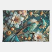 Niedlicher Türkisbird Geschirrtuch (Horizontal)