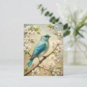 Niedlicher Türkisbird Postkarte (Stehend Vorderseite)