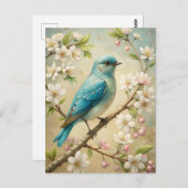 Niedlicher Türkisbird Postkarte (Vorne/Hinten)